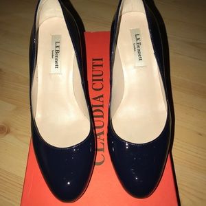 L.K. Bennett Sybila Platform Patent Pump, sz 37/7